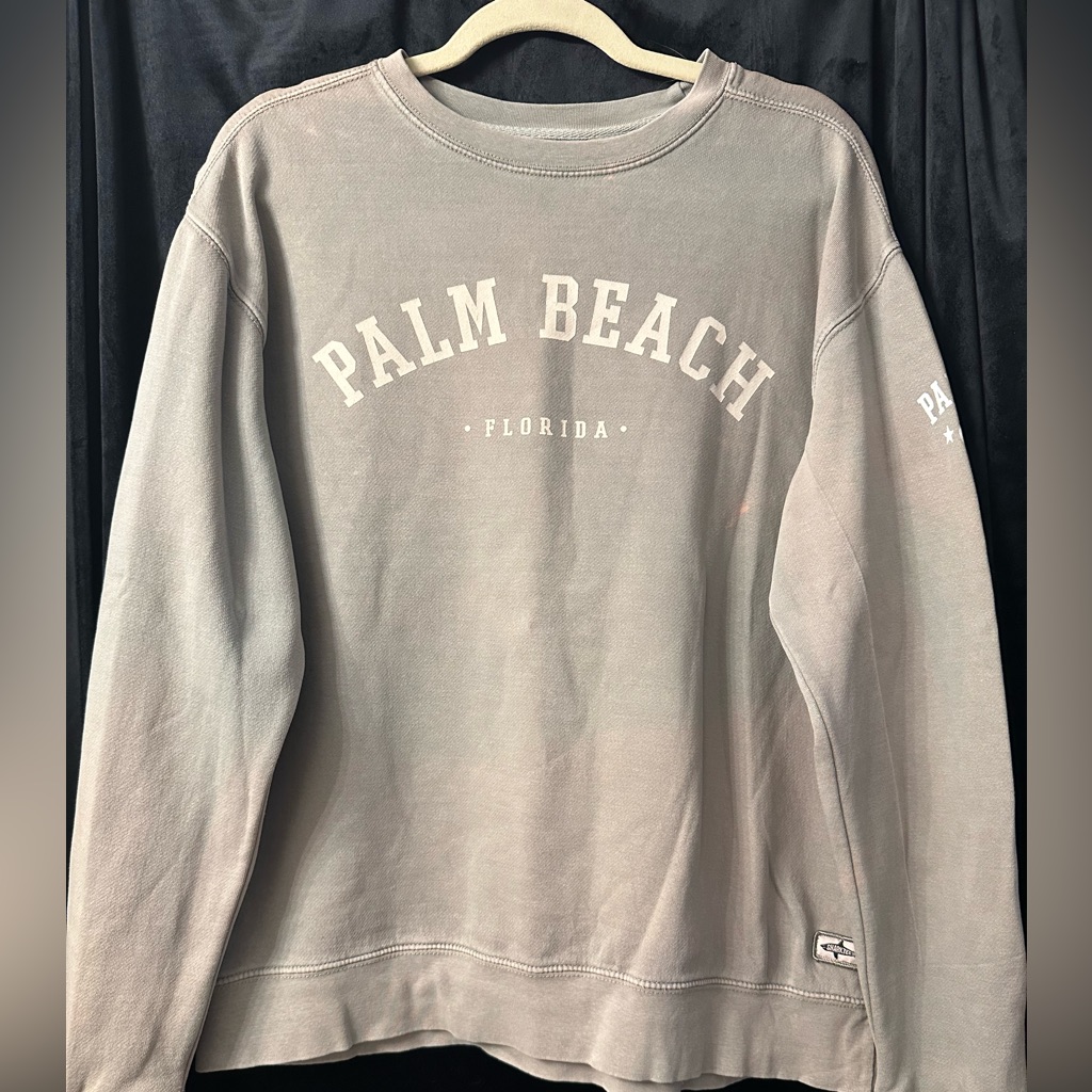 Palm Beach Crewneck Mens Sweater  Green Pre Faded